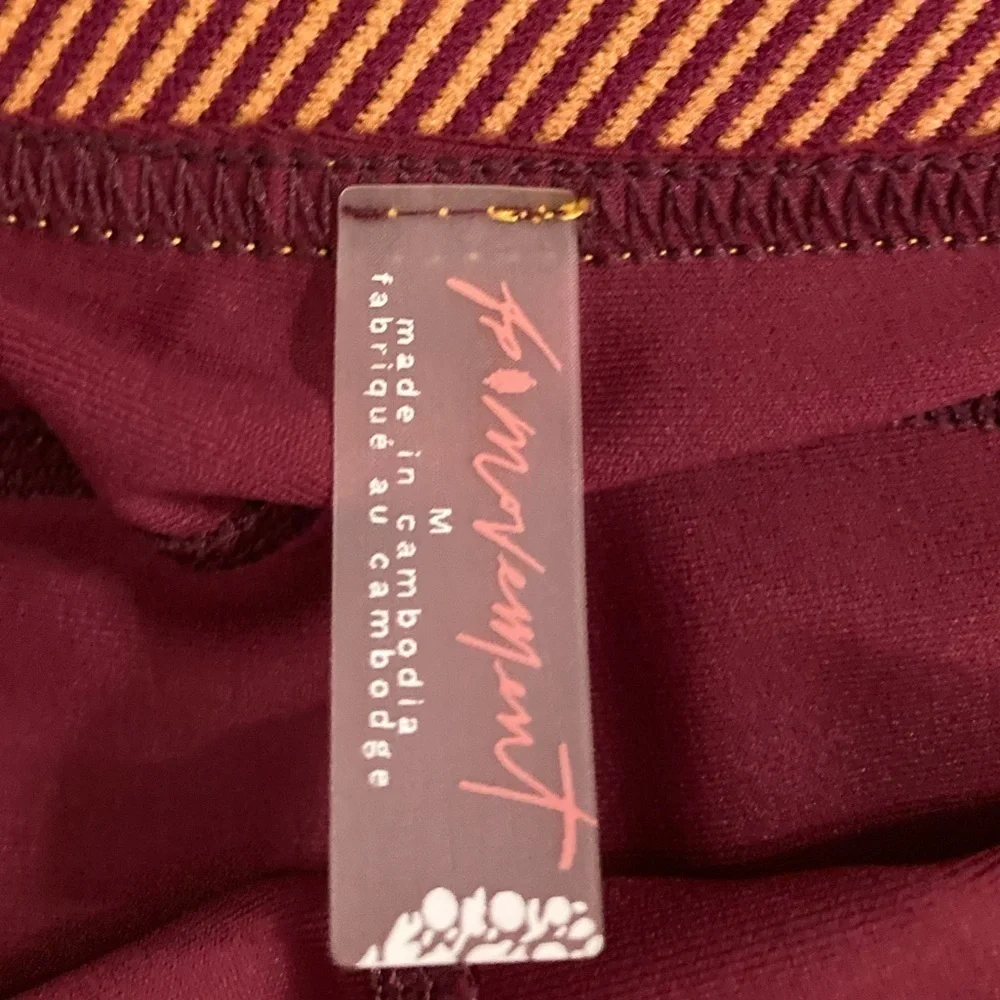 Free People Movement Maroon Side Pocket Leggings Medium - Picture 2 of 11